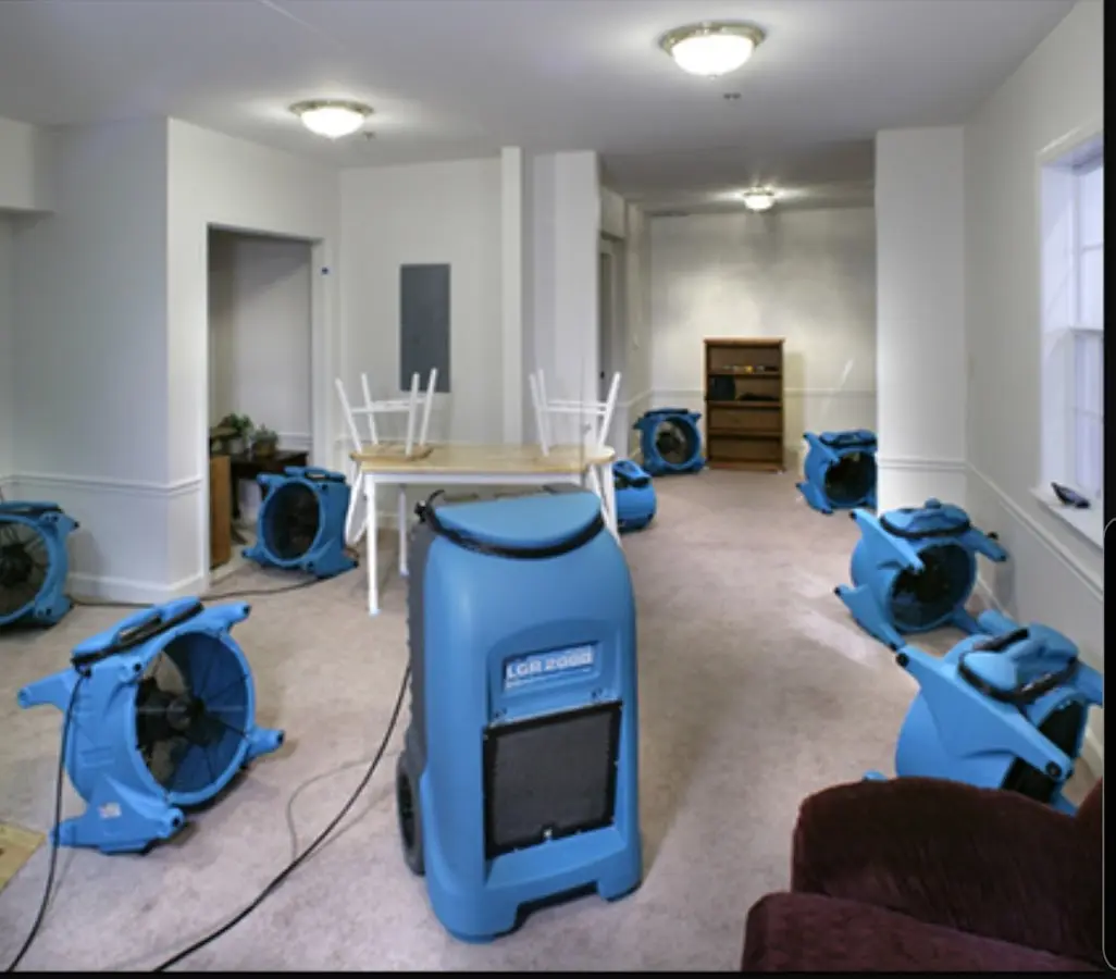 Air movers and dehumidifier setup for Water Extraction & Removal in Chicago Ridge